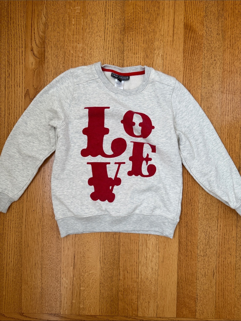 Rock Your Baby Heather Gray Sweatshirt with Red LOVE Print